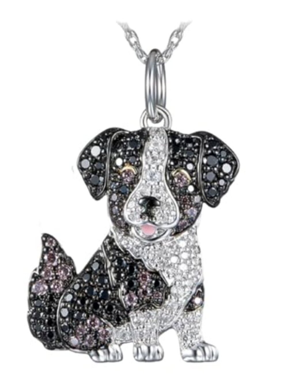 New - Crystal‎ Dog Pendant Necklace Cute Animal Necklace, Jewelry For Pet Lovers